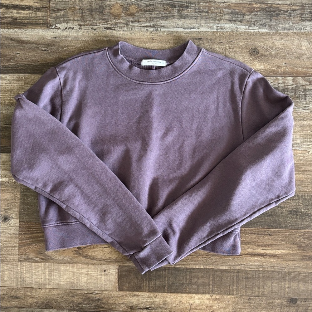 perfectwhitetee Cropped Purple Sweatshirt